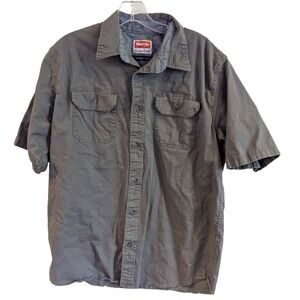 Wrangler‎ Flex For Comfort Short Sleeve Shirt Men's Medium Grey HSB8MWD Western